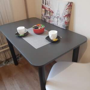 Стіл кухонний з заокругленими кутами колір Антрацит, від 1600грн, різні розміри